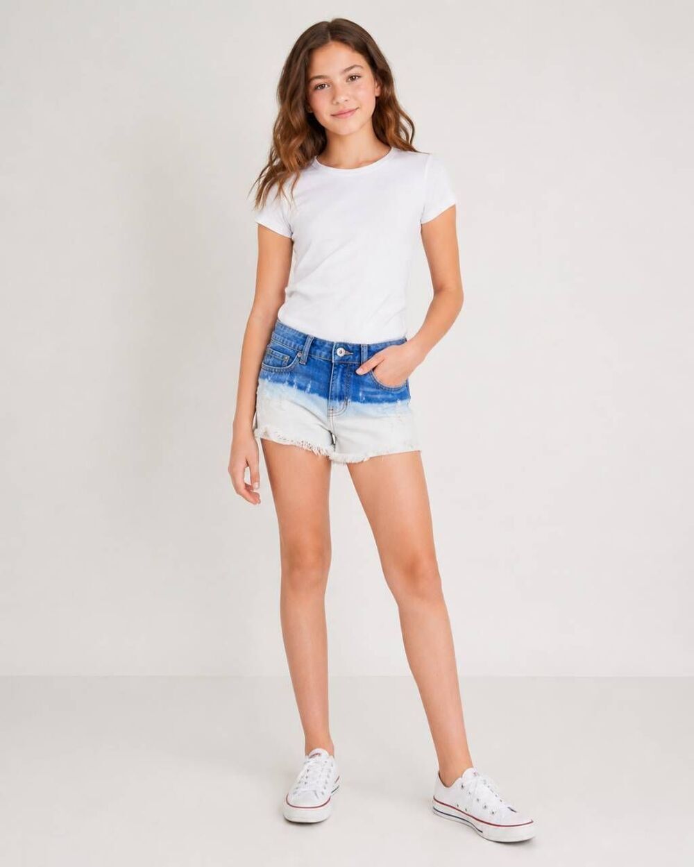 Vintage Havanna Size 12 Big Girls Dip Dyed Denim Shorts